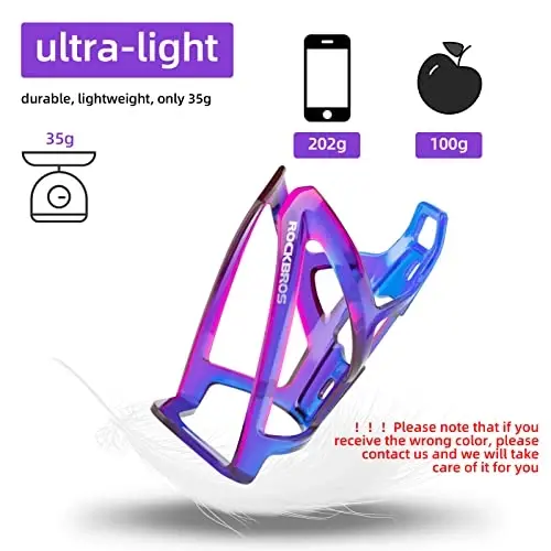 ROCKBROS Bike Water Bottle Holder Ultra-Light Bicycle Bottle Cages with Screws Tool, Universal Bike Cup Holder for Road MTB Mountain Bikes Cycling Accessories（2 Pack） - 4