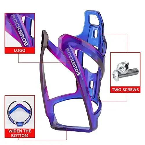 ROCKBROS Bike Water Bottle Holder Ultra-Light Bicycle Bottle Cages with Screws Tool, Universal Bike Cup Holder Rack for Road MTB Bikes… - 4