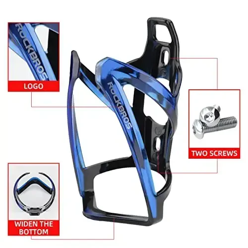 ROCKBROS Bike Water Bottle Holder Ultra-Light Bicycle Bottle Cages with Screws Tool, Universal Bike Cup Holder Rack for Road MTB Bikes… - 4