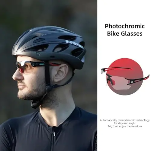 ROCKBROS Cycling Sunglasses Photochromic Bike Glasses for Men Women Sports Goggles UV Protection - 4