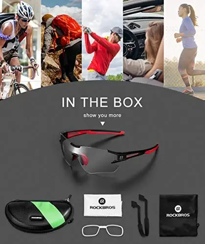 ROCKBROS Cycling Sunglasses Photochromic Bike Glasses for Men Women Sports Goggles UV Protection - 6