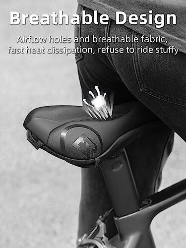 ROCKBROS Bike Seat Cover Bike Seat Cushion for Men Women Comfortable Gel Padded Bicycle Seat Cushion Compatible with Peloton, Outdoor & Indoor - 3