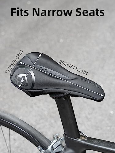 ROCKBROS Bike Seat Cover Bike Seat Cushion for Men Women Comfortable Gel Padded Bicycle Seat Cushion Compatible with Peloton, Outdoor & Indoor - 7