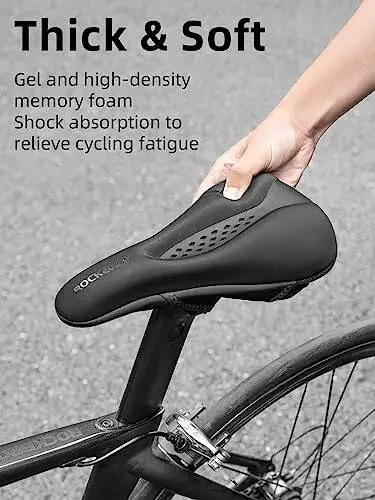 ROCKBROS Bike Seat Cover Bike Seat Cushion for Men Women Comfortable Gel Padded Bicycle Seat Cushion Compatible with Peloton, Outdoor & Indoor - 2