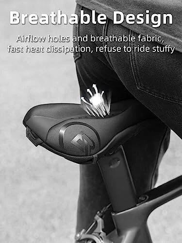 ROCKBROS Bike Seat Cover Bike Seat Cushion for Men Women Comfortable Gel Padded Bicycle Seat Cushion Compatible with Peloton, Outdoor & Indoor - 3
