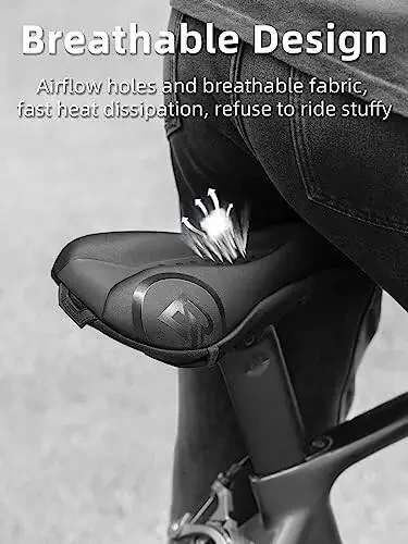 ROCKBROS Bike Seat Cover Bike Seat Cushion for Men Women Comfortable Gel Padded Bicycle Seat Cushion Compatible with Peloton, Outdoor & Indoor - 3