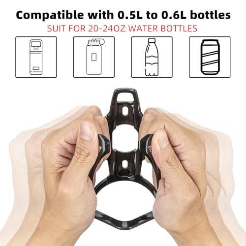 ROCKBROS Bike Water Bottle Holder Ultra-Light Bicycle Bottle Cages with Screws Tool, Universal Bike Cup Holder for Road MTB Mountain Bikes Cycling Accessories（2 Pack） - 6