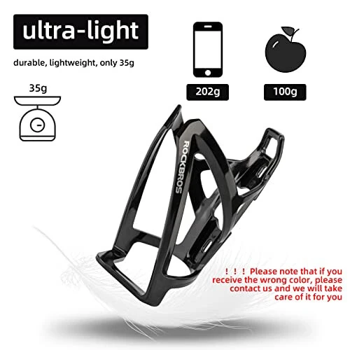 ROCKBROS Bike Water Bottle Holder Ultra-Light Bicycle Bottle Cages with Screws Tool, Universal Bike Cup Holder for Road MTB Mountain Bikes Cycling Accessories（2 Pack） - 4