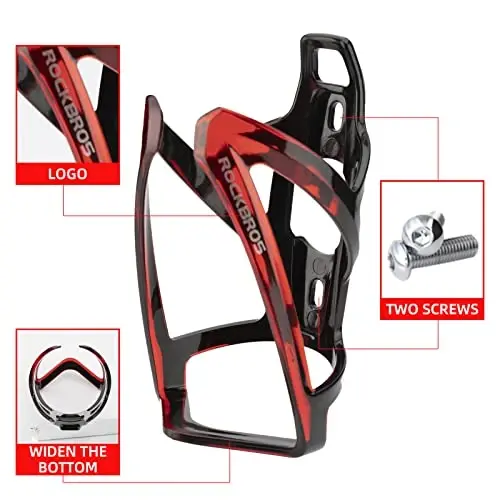 ROCKBROS Bike Water Bottle Holder Ultra-Light Bicycle Bottle Cages with Screws Tool, Universal Bike Cup Holder Rack for Road MTB Bikes - 4