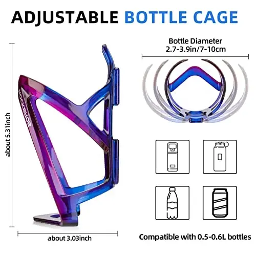 ROCKBROS Bike Water Bottle Holder Ultra-Light Bicycle Bottle Cages with Screws Tool, Universal Bike Cup Holder for Road MTB Mountain Bikes Cycling Accessories（2 Pack） - 2