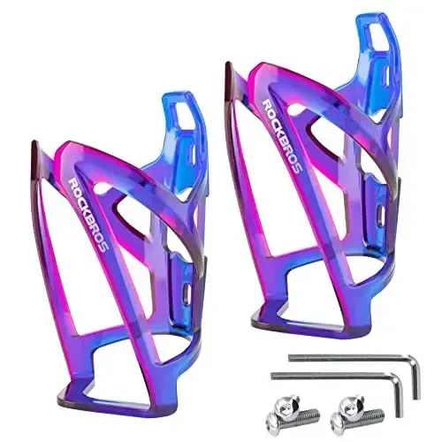 ROCKBROS Bike Water Bottle Holder Ultra-Light Bicycle Bottle Cages with Screws Tool, Universal Bike Cup Holder for Road MTB Mountain Bikes Cycling Accessories（2 Pack） - ROCKBROS