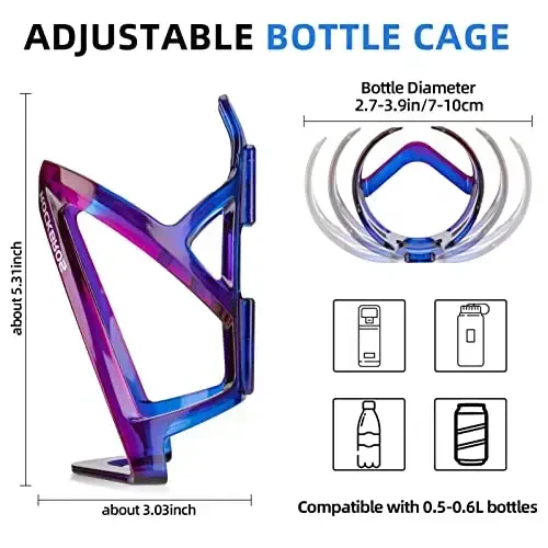 ROCKBROS Bike Water Bottle Holder Ultra-Light Bicycle Bottle Cages with Screws Tool, Universal Bike Cup Holder for Road MTB Mountain Bikes Cycling Accessories（2 Pack） - ROCKBROS (1)