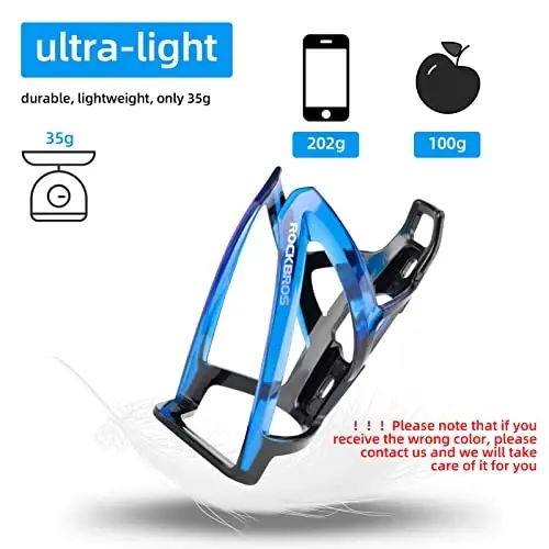 ROCKBROS Bike Water Bottle Holder Ultra-Light Bicycle Bottle Cages with Screws Tool, Universal Bike Cup Holder for Road MTB Mountain Bikes Cycling Accessories（2 Pack） - 4