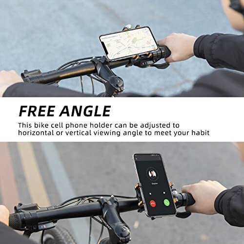 ROCKBROS Bike Phone Holder, Motorcycle Phone Mount, Anti-Shake Cell Phone Holder, 360° Adjustable for iPhone 16, 15 Pro Max/Plus, S9, S10 and More 4.7