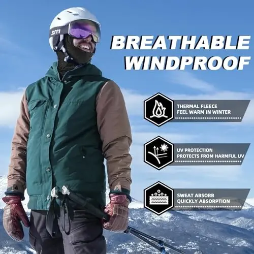 ROCKBROS Cold Weather Balaclava Erkaklar uchun Shamol o'tkazmaydigan Qishki Sharf Maskasi Ayollar Bo'yin Isitgich Kaputi Velosiped uchun - ROCKBROS (1)