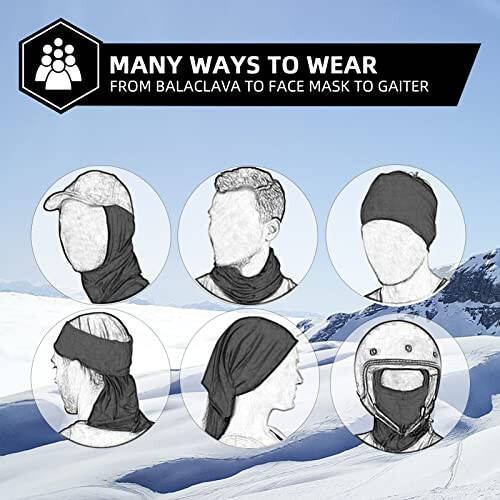 ROCKBROS Cold Weather Balaclava Ski Mask for Men Windproof Thermal Winter Scarf Mask Women Neck Warmer Hood for Cycling - 5