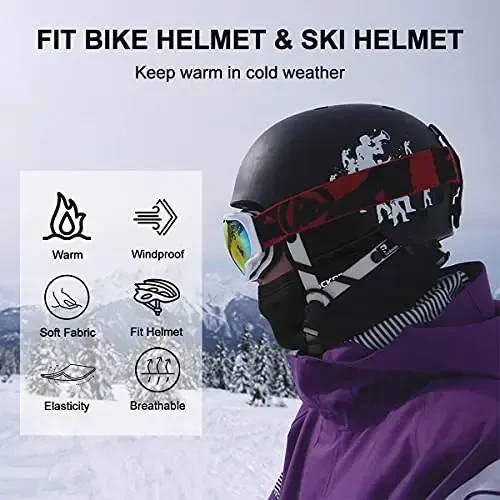 ROCKBROS Cold Weather Balaclava Ski Mask for Men Windproof Thermal Winter Scarf Mask Women Neck Warmer Hood for Cycling - 3