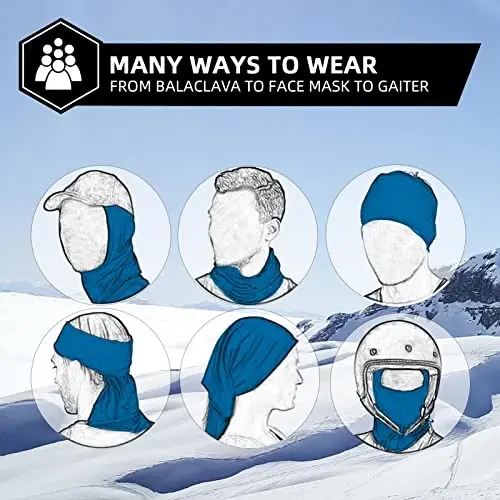 ROCKBROS Cold Weather Balaclava Ski Mask for Men Windproof Thermal Winter Scarf Mask Women Neck Warmer Hood for Cycling - 5