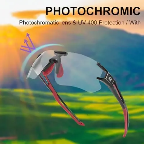 ROCKBROS Cycling Sunglasses Photochromic Bike Glasses for Men Women Sports Goggles UV Protection - 3