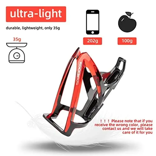ROCKBROS Bike Water Bottle Holder Ultra-Light Bicycle Bottle Cages with Screws Tool, Universal Bike Cup Holder for Road MTB Mountain Bikes Cycling Accessories（2 Pack） - 4