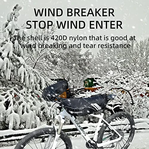 ROCKBROS Handlebar Mitts Mountain Bike Bicycle Bar Mittens Cold Weather Bike Pogies Mitts Windproof Thinsulate Thermal Winter Handlebar Mittens for Mountain Bikes, ATV, Snow Mobile, Motorcycles - 4