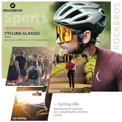 ROCKBROS erkaklar uchun fotochromic quyoshdan saqlaydigan ko'zoynaklar Velosipedda uchish uchun quyoshdan saqlaydigan sport ko'zoynaklari Velosiped ko'zoynaklari - 7