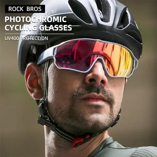 ROCKBROS erkaklar uchun fotoxromik quyoshdan saqlaydigan ko'zoynaklar Velosiped ko'zoynaklari Sport velosiped ko'zoynaklari - ROCKBROS (1)