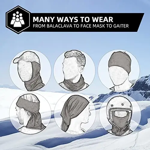ROCKBROS Erkaklar uchun sovuq ob-havo balaklava ski maskasi Shamol o'tkazmaydigan termal qishki sharf maskasi Ayollar bo'yin isitgichi Velosiped uchun kaput - 5