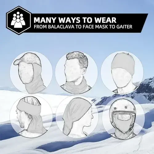 ROCKBROS Erkaklar uchun sovuq ob-havo balaklavasi Ski Mask Shamol o'tkazmaydigan termal qishki sharf Maskasi Ayollar bo'yin isitgichi Velosiped uchun kaput - 5