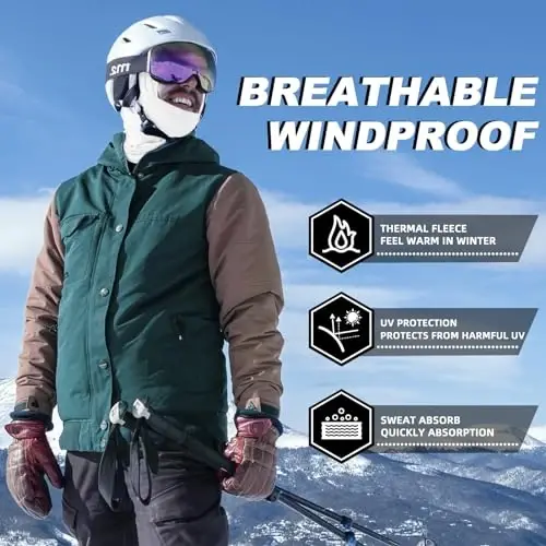 ROCKBROS Erkaklar uchun sovuq ob-havo balaklavasi Ski Mask Shamol o'tkazmaydigan termal qishki sharf Maskasi Ayollar bo'yin isitgichi Velosiped uchun kaput - ROCKBROS (1)