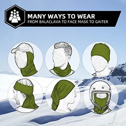 ROCKBROS Erkaklar uchun sovuq ob-havo balaklavasi Ski Mask Shamoldan himoya qiluvchi termal qishki sharf Mask Ayollar bo'yin isitgichi Velosiped uchun kaput - 5