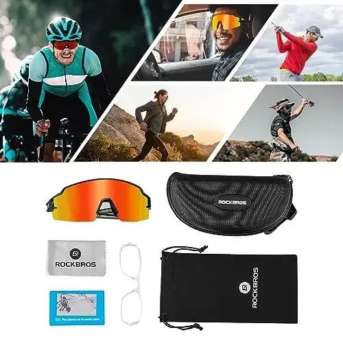 ROCKBROS Erkaklar va Ayollar uchun Fotochromic Sport Quyoshdan saqlaydigan ko'zoynaklar Velosipedda UV himoyasi - 6