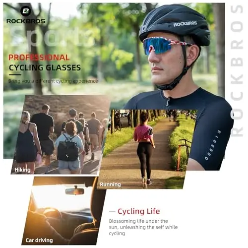 ROCKBROS Erkaklar va Ayollar uchun Fotoxromik Sport Ko'zoynaklari Velosipedda UV Himoyasi - 5