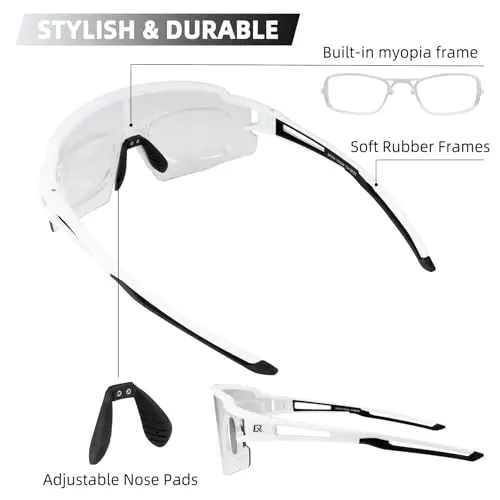 ROCKBROS Photochromic Sports Sunglasses for Men Women Cycling UV Protection - 3