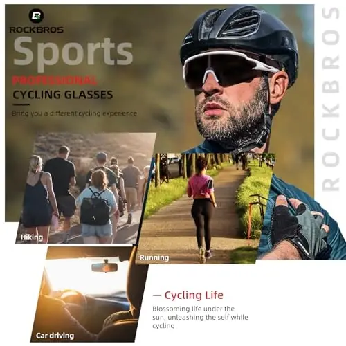 ROCKBROS Photochromic Sports Sunglasses for Men Women Cycling UV Protection - 5