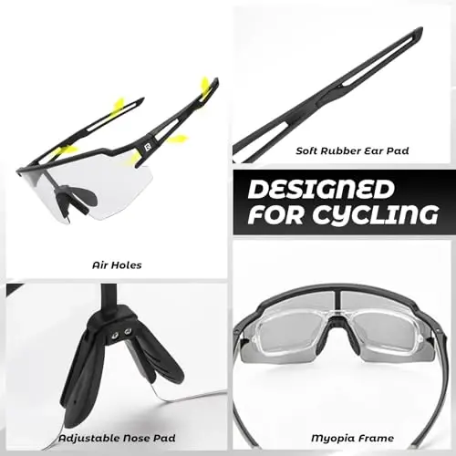 ROCKBROS Photochromic Sports Sunglasses for Men Women Cycling UV Protection - 4