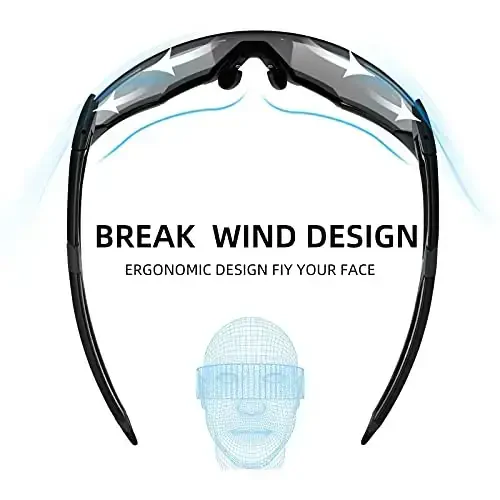 ROCKBROS Photochromic Sunglasses for Men Cycling Sunglasses Sports Bike Glasses - 4