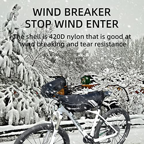 ROCKBROS Handlebar Mitts Mountain Bike Bicycle Bar Mittens Cold Weather Bike Pogies Mitts Windproof Thinsulate Thermal Winter Handlebar Mittens for Mountain Bikes, ATV, Snow Mobile, Motorcycles - 4