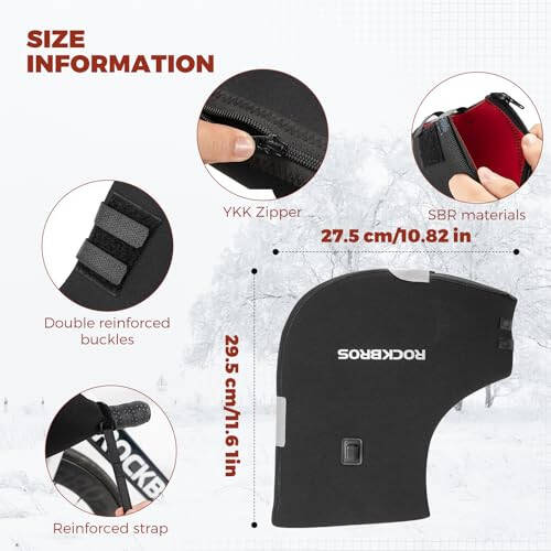 ROCKBROS Heated Handlebar Mittens - Bike Handlebar Mitts Windproof & Waterproof Rechargeable Fat Bike Bar Covers - Mountain Road Bicycle Bar Warmer Covers for Winter Cycling - 4