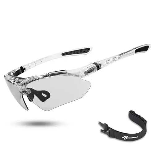 ROCKBROS Photochromic Sport Quyoshdan saqlaydigan ko'zoynaklar Erkaklar uchun Pickleball ko'zoynaklari Velosiped ko'zoynaklari MTB Quyoshdan saqlaydigan ko'zoynaklar, Yechiladigan Elastik Tasma bilan - 1