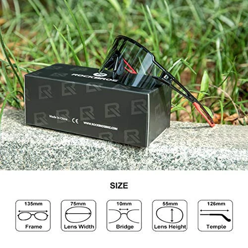 ROCKBROS Photochromic Sports Sunglasses for Men Women Cycling UV Protection - 6