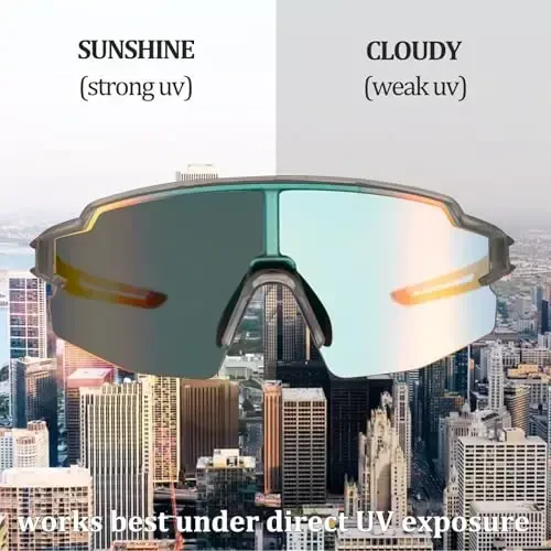 ROCKBROS Photochromic Sports Sunglasses for Men Women Cycling UV Protection - 3