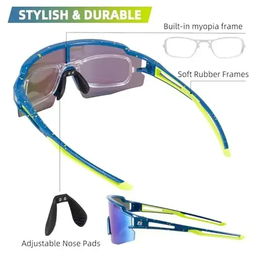 ROCKBROS Photochromic Sports Sunglasses for Men Women Cycling UV Protection - 4