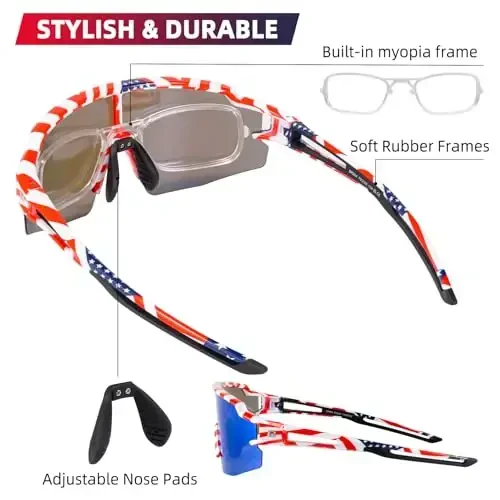 ROCKBROS Photochromic Sports Sunglasses for Men Women Cycling UV Protection - 4