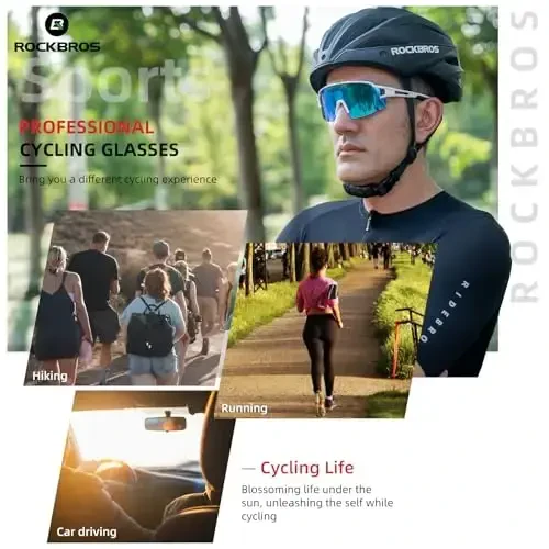 ROCKBROS Photochromic Sports Sunglasses for Men Women Cycling UV Protection - 5