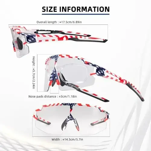 ROCKBROS Photochromic Sports Sunglasses for Men Women Cycling UV Protection - 3