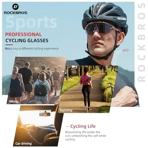 ROCKBROS Photochromic Sports Sunglasses for Men Women Cycling UV Protection - 6