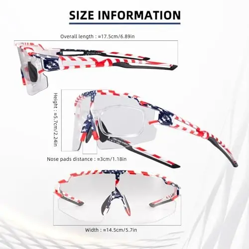 ROCKBROS Photochromic Sports Sunglasses for Men Women Cycling UV Protection - 3