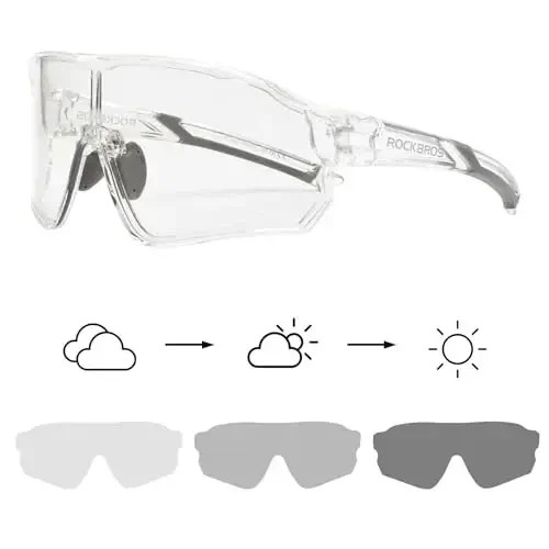 ROCKBROS Photochromic Sunglasses for Men Cycling Sunglasses Sports Bike Glasses - 3