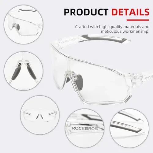 ROCKBROS Photochromic Sunglasses for Men Cycling Sunglasses Sports Bike Glasses - 6